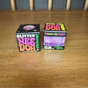 NeeDoh Purple Baby Nice Ice and NeeDoh Glitter Groovy Blob Novelty Stress Toys